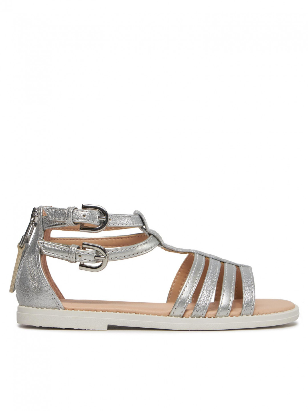 Geox Sandály J Sandal Karly Girl J7235D 0QDAJ C1007 S Stříbrná